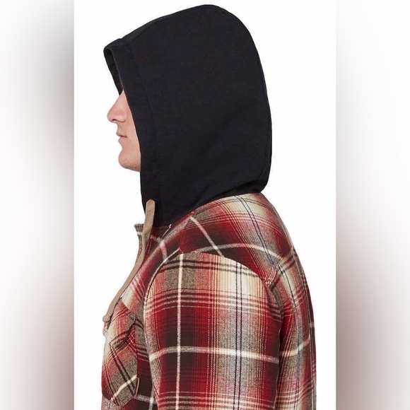 NWT Legendary Outfitters Men’s Flannel Hoodie Shirt Jacket Size: L (Red) - Picture 5 of 11